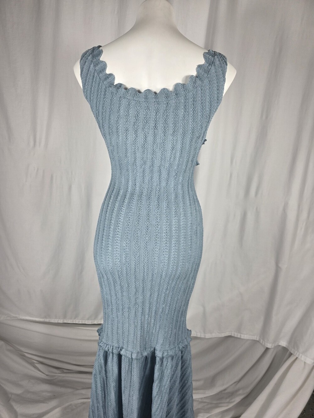Commense Coastal Periwinkle Blue Romantic Feminine Ruffle Maxi Dress Small NWOT - Picture 7 of 12